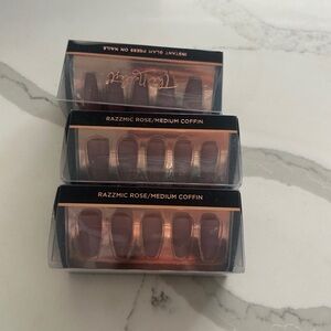 The Nailest Razzmic Rose Medium Coffin Press-On Nails set of 3
